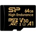 Карта памяти Silicon Power 64GB microSDXC class 10 UHS-I U3 V30 A1 High Endurance (SP064GBSTXDV3V1HSP)
