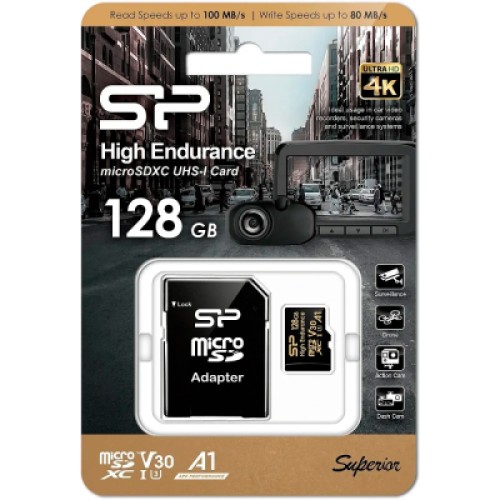 Карта памяти Silicon Power 128GB microSDXC class 10 UHS-I U3 V30 A1 High Endurance (SP128GBSTXDV3V1HSP)