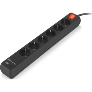 Мережевий подовжувач REAL-EL RS-PROTECT 605 3m, black (EL122300041)