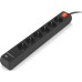 Сетевой удлинитель REAL-EL RS-PROTECT 605 3m, black (EL122300041)