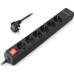 Сетевой удлинитель REAL-EL RS-PROTECT 605 3m, black (EL122300041)