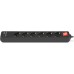 Сетевой удлинитель REAL-EL RS-PROTECT 605 3m, black (EL122300041)