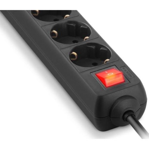 Сетевой удлинитель REAL-EL RS-PROTECT 605 3m, black (EL122300041)