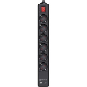 Мережевий подовжувач REAL-EL RS-PROTECT 605 3m, black (EL122300041)