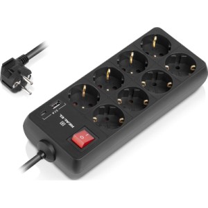 Мережевий подовжувач REAL-EL RS-PROTECT 805 5m, black (EL122300043)
