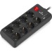 Сетевой удлинитель REAL-EL RS-PROTECT 805 5m, black (EL122300043)