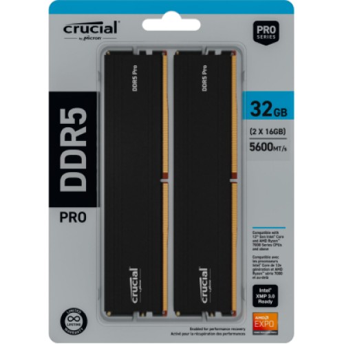Модуль памяти для компьютера DDR5 32GB (2x16GB) 6000 MHz Micron (CP2K16G60C48U5)