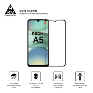 Скло захисне Armorstandart Pro Xiaomi Redmi A5 4G / Poco C71 4G Black (ARM84705)