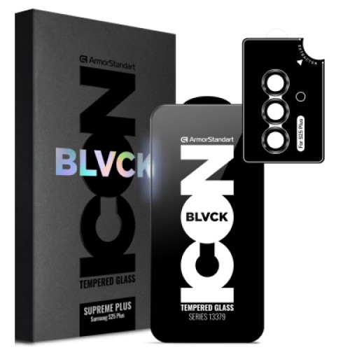 Стекло защитное Armorstandart Supreme Plus Black Icon Samsung S25 Plus (ARM85454)