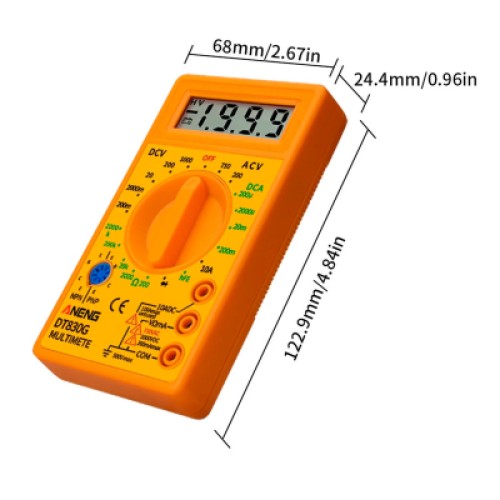 Цифровой мультиметр ANENG AN-DT830G, V, A, R, C, функція hFE (AN-DT830G)