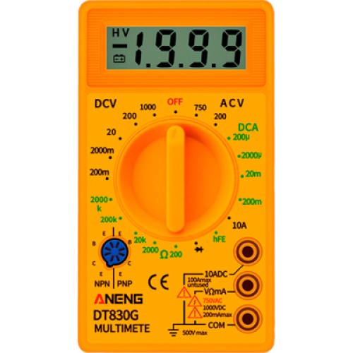 Цифровой мультиметр ANENG AN-DT830G, V, A, R, C, функція hFE (AN-DT830G)