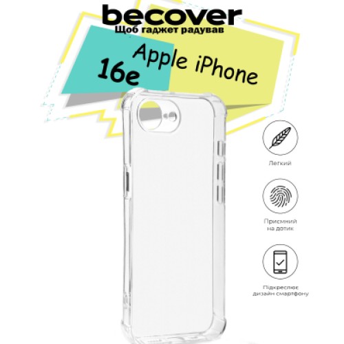 Чехол для мобильного телефона BeCover Anti-Shock Apple iPhone 16e Clear (713236)