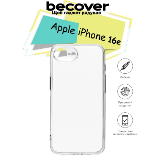 Чехол для мобильного телефона BeCover Apple iPhone 16e Transparancy (713239)