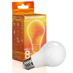 Лампочка EVROLIGHT 8Вт 4200К A-8-4200-27