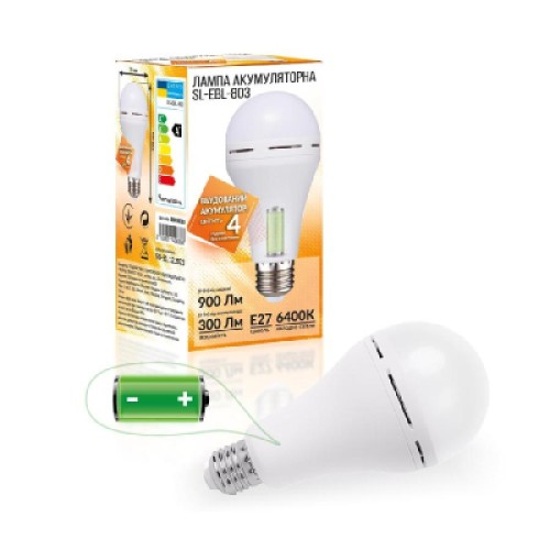 Лампочка Євросвітло Е27 LED SL-EBL-803 АС9W DC3W 6400К