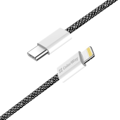 Дата кабель USB-C to Lightning 2.0m (PDF Fast Charging 27W) black ColorWay (CW-CBPDCL068-BK)