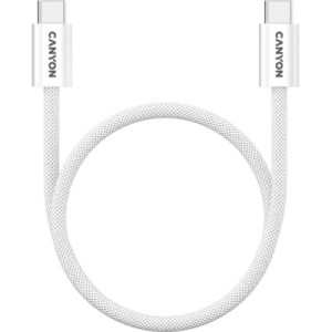 Дата кабель USB-C to USB-C 1.0m 60W Magnet Braided White Canyon (CND-CCMG60AB15W)