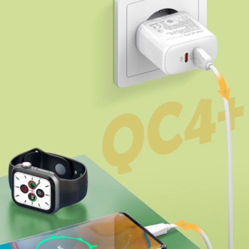 Зарядное устройство ColorWay GaN Mini 25W PD Port PPS USB-C white (CW-CHS052PD-WT)