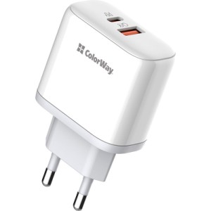 Зарядное устройство ColorWay GaN Mini 25W PD Port PPS USB-C white (CW-CHS052PD-WT)