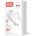 Зарядное устройство ColorWay GaN Mini 25W PD Port PPS USB-C white cable Type-C (CW-CHS052PDC-WT)