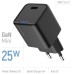 Зарядное устройство ColorWay GaN Mini 25W PD Port PPS USB-C black (CW-CHS052PD-BK)