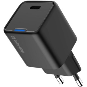 Зарядное устройство ColorWay GaN Mini 25W PD Port PPS USB-C black (CW-CHS052PD-BK)