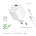 Зарядное устройство ColorWay GaN Mini 30W PD Port PPS USB (Type-C PD + USB QC4.0) cable Type-C (CW-CHS053PDC-WT)