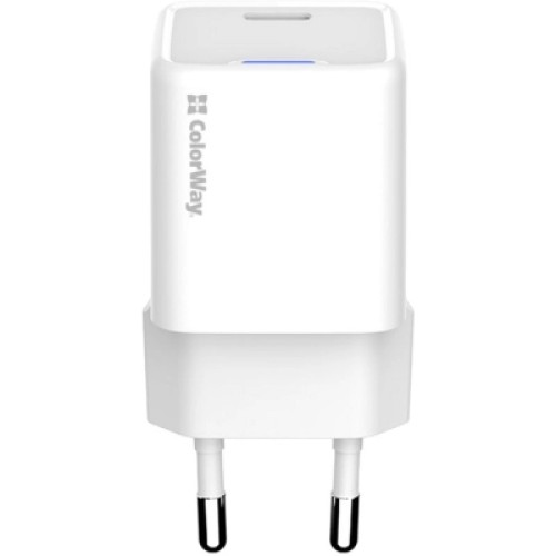Зарядное устройство ColorWay GaN Mini 30W PD Port PPS USB-C white (CW-CHS054PD-WT)