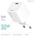 Зарядное устройство ColorWay GaN Mini 30W PD Port PPS USB-C white (CW-CHS054PD-WT)