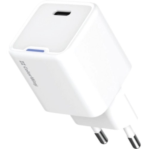 Зарядное устройство ColorWay GaN Mini 30W PD Port PPS USB-C white (CW-CHS054PD-WT)