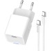 Зарядное устройство ColorWay GaN Mini 30W PD Port PPS USB-C white + cable Type-C (CW-CHS054PDC-WT)
