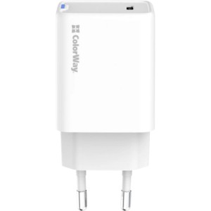 Зарядное устройство ColorWay GaN Mini 45W PD Port PPS USB-C white (CW-CHS057PD-WT)