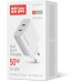 Зарядное устройство ColorWay GaN Mini 50W PD Port PPS USB (Type-C PD 30W + Type-C PD 20W) white (CW-CHS050PD-WT)