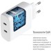 Зарядное устройство ColorWay GaN Mini 50W PD Port PPS USB (Type-C PD 30W + Type-C PD 20W) white (CW-CHS050PD-WT)