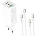 Зарядное устройство ColorWay GaN Mini 65W PD Port PPS USB (USB-2C1A) cable Type-C&Lightning (CW-CHS058PDCL-WT)