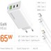 Зарядное устройство ColorWay GaN Mini 65W PD Port PPS USB (USB-2C1A) cable Type-C&Lightning (CW-CHS058PDCL-WT)