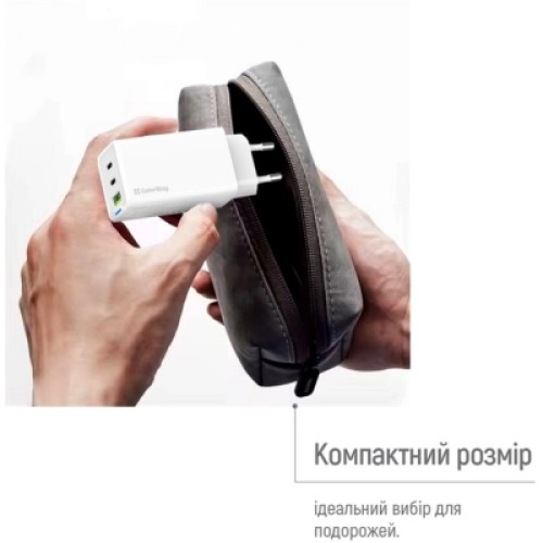 Зарядное устройство ColorWay GaN Mini 65W PD Port PPS USB (USB-2C1A) white (CW-CHS058PD-WT)