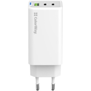 Зарядное устройство ColorWay GaN Mini 65W PD Port PPS USB (USB-2C1A) white (CW-CHS058PD-WT)