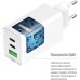 Зарядное устройство ColorWay GaN Mini 65W PD Port PPS USB (USB-2C1A) white (CW-CHS058PD-WT)