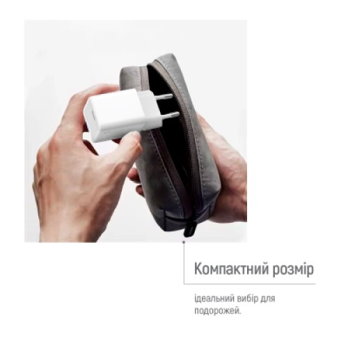 Зарядное устройство ColorWay GaN Mini 65W PD Port PPS USB-C white (CW-CHS049PD-WT)