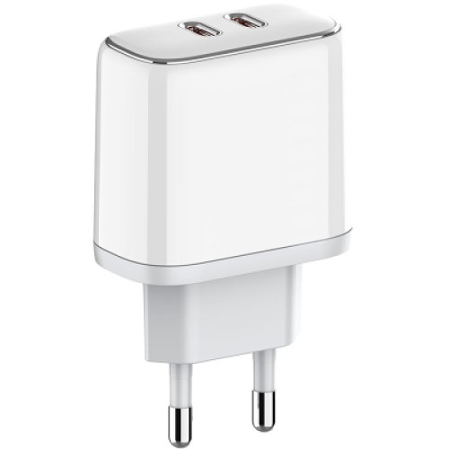 Зарядное устройство ColorWay Power Delivery Port PPS USB (Type-C PD + Type-C PD) (40W) white (CW-CHS048PD-WT)