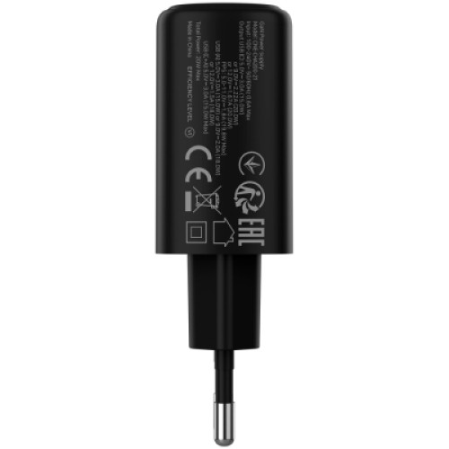 Зарядное устройство Canyon OnCharge 200 20W 1xPD 1xQC EU Black (CNE-CHA200-31)