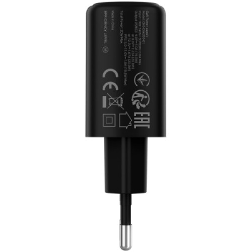 Зарядное устройство Canyon OnCharge 200 20W 1xPD EU Black (CNE-CHA200-11)