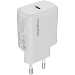 Зарядное устройство Canyon OnCharge 200 20W 1xPD EU White (CNE-CHA200-01)