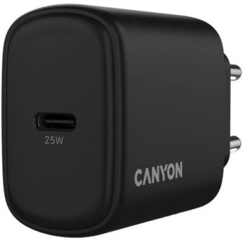 Зарядное устройство Canyon OnCharge 250 25W 1xPD EU Black (CNE-CHA250-11)