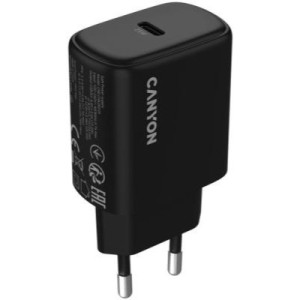 Зарядное устройство Canyon OnCharge 250 25W 1xPD EU Black (CNE-CHA250-11)
