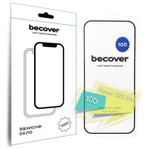 Стекло защитное BeCover Honor 200 lite 10D Black (713162)