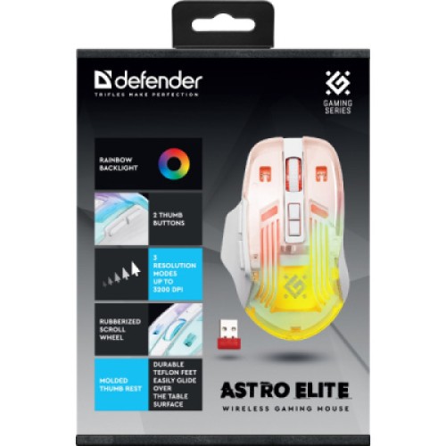 Мышка Defender Astro Elite GM-056 LED Wireless White (52056)