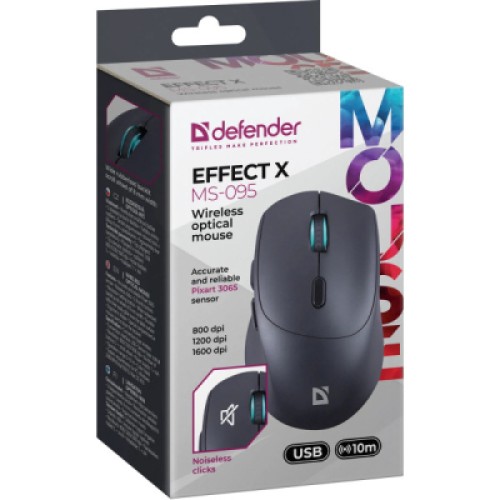 Мышка Defender Effect X MS-095 Wireless Black (52095)