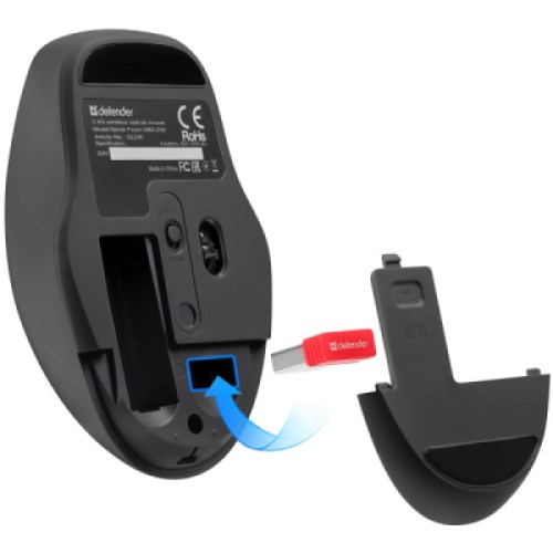 Мышка Defender Feam MM-296 Wireless Black (52296)
